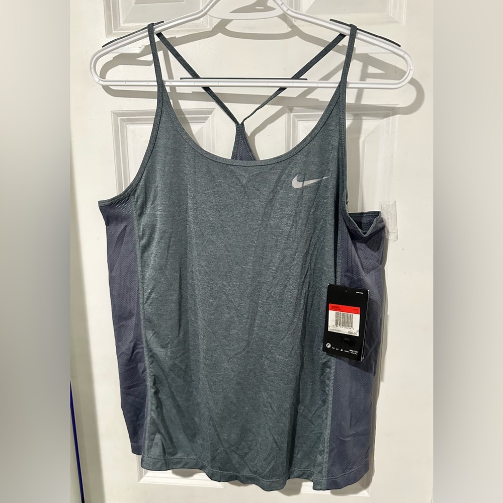 Nike Women's DRI-FIT Charcoal Gray Racerback Tank Sz L